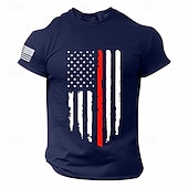  Hombre Bandera estadounidense de los Estados Unidos Camiseta Camisa manga corta camiseta Camiseta superior Manga Corta Camiseta Impresión 3D Cuello Barco Camisa Deportes Design Retro Antiguo Diario