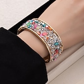 Недорогие Браслеты и цепочки-Классический Толстая цепь маскарадный Четырехугольник Мода Сталь Браслет Ювелирные изделия Синий / Черный / Белый Назначение Повседневные Праздники Свидание