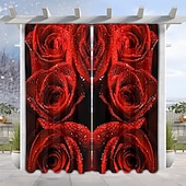 billiga Genomskinliga gardiner-Alla hjärtans dag-gardin i tunt tyg för fönster, röd med dekorativ bolldesign, eleganta mjuka fönstergardiner, romantisk heminredning för sovrum och vardagsrum