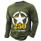  4. Juli 2026 250. Jahrestag Memorial Day Herren 3D Druck US-Flagge Crew Neck Langarm T-Shirt Freizeit Tagesstraß