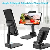ieftine Depozitare  &amp; Organizare-Suport telefon pliabil cu 3 bucăți, suport telefon desktop, unghi și înălțime reglabile, compatibil cu toate telefoanele de 4-10 inci, ideal pentru birou și utilizare pe tabletă