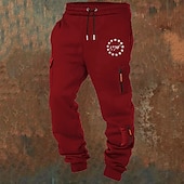 abordables Fret-Homme Pantalons Cargo Joggings Pantalon Jogger Pantalons Cordon de serrage Avec Poches Taille Élastique Drapeau Américain Confort Respirant Occasionnel Quotidien Extérieur Mode Style Classique Noir