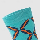 abordables calcetines de hombre-Hombre 5 pares Calcetín Calcetines para correr Calcetines informales Azul Piscina Rojo Color Geométrico Exterior Ropa de calle Vacaciones Medio Todas las Temporadas Moda Ropa de calle