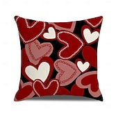 olcso Dobjon párnákat, betéteket és fedeleket-Valentin-napi piros szív alakú párnahuzat, vászon betűmintás párna, romantikus hangulatú dekoráció kanapéra, otthoni díszpárna nappaliba