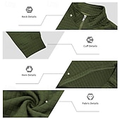 economico Polo classica da uomo-Per uomo Magliette Polo a Nido d'Ape Polo Vacanza Streetwear Zip a un quarto Manica Lunga Moda Essenziale Tinta unica Jacquard Primavera Autunno Vestibilità regolare Nero Bianco Vino Verde militare