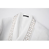 abordables Costumes de fête-Pour des hommes Smoking Costumes de fête Bal de promo mariage d'hiver Noir Blanche Printemps, Automne, Hiver, Été Costume / Tailleur Col châle Mode Fête Couleur Unie Coupe Slim 2 pièces Croisé 2