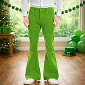  Retró 1960-as évek Hippi Hosszú hossz Nadrág Bell Bottom Pants Bő nadrág Hippi Tömör szín Jelmez Férfi Mindszentek napja Farsang Álarcos mulatság zenei fesztivál Esemény / Buli Pride Parade Felnőttek