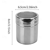 halpa Keittiövälineet ja -laitteet-tomusokerisirotin, pölypurkki ruostumattomasta teräksestä, pölypurkki hienosilmäinen jauhepurkki kannella, jauhoannostelija suklaajauheelle, leivontatarvikkeet, keittiötarvikkeet