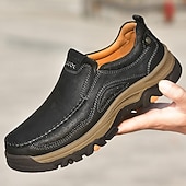 ieftine Pantofi casual slip-on-Teniși bărbătești maro din piele întoarsă și piele ecologică, cu design respirabil – încălțăminte sport și rezistentă, perfectă pentru activități în aer liber, alergare și ținute casual