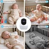 Недорогие IP-камеры для помещений-Умный видеоняня с разрешением 1080p, 4,3-дюймовым дисплеем, Wi-Fi, ночным видением и двусторонней аудиосвязью.