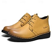 preiswerte Arbeitsschuhe-Lässige gelbe Herren-Ankle-Boots – bequem, stilvoll mit weichem Futter, ideal für legere Hochzeiten und Veranstaltungen im Freien