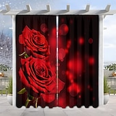 billiga Genomskinliga gardiner-Alla hjärtans dag-gardin i tunt tyg för fönster, röd med dekorativ bolldesign, eleganta mjuka fönstergardiner, romantisk heminredning för sovrum och vardagsrum
