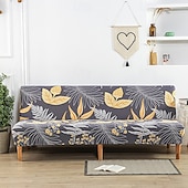 abordables Couverture du canapé Futon-Housse de canapé-lit extensible en tissu imprimé, disponible en 3 tailles différentes, housse de canapé sans accoudoirs, housse de banc élastique, protection décorative pour le Nouvel An, décoration