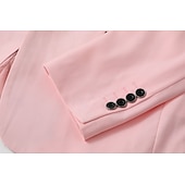  رجالي بليزر + بنطلون رسمي سترة الدعاوى عمل حفلة كوكتيل حفلة الزفاف 2 قطعتين موضة كاجوال الربيع الخريف بوليستر ألوان متناوبة جيب Buttons مريح صدر فردي سترة رياضية رمادي داكن أسود أبيض أحمر غامق