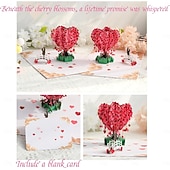 abordables Luces decorativas-Tarjeta 3D en Forma de Corazón Pop Up Regalos Rosados Compromisos Esposa Novio Esposo Novia 1 Tarjeta 1 Sobre