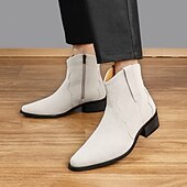 billiga Kostymstövlar-lila ankelboots för män – modern högglansdesign med bekväm klack, perfekt för vardagskläder, kvällsutflykter och moderiktiga evenemang