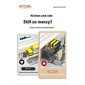 billiga Event &amp; Party Supplies-Praktisk hyllställning multifunktionell plastförvaringsuppsättning för kök och badrum - hängande förvaringsställ för kranar lämplig för disktrasor, svampar, borstar - hållbar, lättrengjord