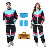preiswerte Outfits-Retro Vintage 1980er HipHop Outfits Zubehörset Sportbekleidung mit Zubehör langarm Disco Kostüm Herren Damen Karnevalskostüm Halloween Karneval Neujahr Pride Parade Pride-Monat Erwachsene Weitere