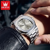 Недорогие Кварцевые часы-Новые бизнес-часы Olevs украшены светящимися элементами и календарем квадратный наутилус водонепроницаемые спортивные модные и повседневные кварцевые наручные часы