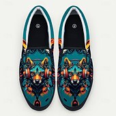 tanie Męskie buty-Śliskie buty na Mardi Gras dla mężczyzn z mistycznym wzorem zwierzęcym – fantazyjny design na karnawał festiwale i modny styl uliczny