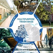 halpa Keittiövälineet ja -laitteet-300 kpl erittäin paksuja kiristysnyörillä varustettuja roskapusseja, repeämättömät, hajuja estävät roskapussit, 4–15 gallonan (15–60 l) vakiokoko kotiin, toimistoon ja lemmikkien jätöksiin