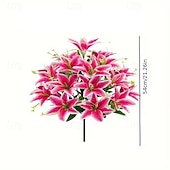 cheap Artificial Flower-18 Head Artificial Lily Flowers - Elegant Faux Blooms, Perfect for Weddings, Parties, Christmas, Thanksgiving Decorations, Living Room, Bedroom, Dining Table Styling, and Instagram-Inspired Home Decor