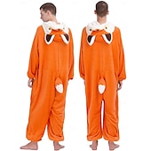 ieftine Costum de animal-Pijamale Kigurumi Costum de grup Costumul Onesie Animal vulpe rosie Cald Confortabil Capișon Lână  Adulți Bărbați Pentru femei Unisex Halloween Carnaval Petrecere Performanță homewear Îmbrăcați-vă