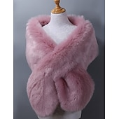 preiswerte Pelzschals-Kunstpelz-Umhänge Damenumhang Elegant Vintage Ärmellos Kunstpelz Hochzeit Schals Mit Unifarbe Für Party Herbst