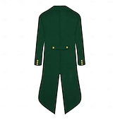 cheap Outerwear-St.Patrick 2026 Retro Vintage Punk &amp; Gothic Coat Pants Cosplay Costume Ebenezer Scrooge Dickens Vampire Elf Gentleman Fancy Dress Men's Steampunk Christmas Carnival Saint Patrick's Day Party / Evening