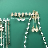 ieftine Depozitare  &amp; Organizare-12 buc suport de depozitare bijuterii montat pe perete, simplu, transparent, pentru cercei, coliere, brățări, organizator, suport de depozitare pentru acasă, cadou de Ziua Îndrăgostiților