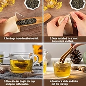 Χαμηλού Κόστους Σκεύη &amp; Γκάτζετ Κουζίνας-100 τεμάχια σακούλες φίλτρου τσαγιού μιας χρήσης για χαλαρό κορδόνι τσαγιού, κενή σακούλα για τσάι σε φύλλα με 100% αλεύκαντο χαρτί