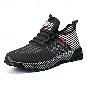 abordables Baskets Décontractées-Chaussures de course noires en mesh pour hommes – baskets athlétiques légères avec tige respirante, idéales pour la course, la salle de sport et les activités sportives.