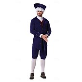  250. rocznica USA Rokoko Barok Stroje Długie rękawy George Washington Kolonialne Wojna o niepodległość Strój na bal maskowy Męskie Karnawał Dzień Niepodległości 4 lipca Doroślu Płaszcz Spodnie