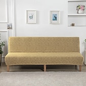 abordables Couverture du canapé Futon-Housse de canapé-lit extensible en tissu imprimé, disponible en 3 tailles différentes, housse de canapé sans accoudoirs, housse de banc élastique, protection décorative pour le Nouvel An, décoration