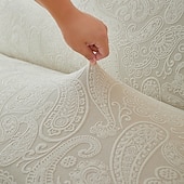 halpa Futon sohva kansi-2 eri kokoa hameen helmatyylinen jacquard-kangas käsinojaton vuodesohvan päällinen sohvan uudenvuoden koristepäälliset joustava suoja joustava penkin päällinen