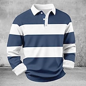 Χαμηλού Κόστους Ανδρικό γεωμετρικό πόλο-Ανδρικά Γεωμτερικό Οριζόντιες λωρίδες Μπλουζάκια πόλο Πουκάμισα Themmal Μακρυμάνικο Μπλουζάκια πόλο Πέτο Καθημερινό Ένδυση γυμναστικής και άθλησης Αργίες Καθημερινά Ρούχα 3D εκτύπωση