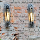 olcso Beltéri falilámpák-fali lámpatest, ipari cső alakú mennyezeti lámpa fémkerettel, fekete színben, egyetlen Edison fuvola lámpa előszobai verandaszekrénybe