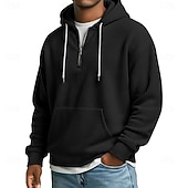 economico felpe con cappuccio da uomo di base-Per uomo Felpa con cappuccio Felpa con cappuccio a nido d'ape Blu Nero Verde chiaro Verde militare Viola Con Cappuccio Semplice Tasca a marsupio Sport &amp; Outdoor Casuale Quotidiano senza stampa