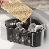 זול כלי בישול וגאדג'טים למטבח-2 יחידות סל אחסון פינתי יניקה, מארגן פינתי לכיור, מדף ניקוז ספוג ובד למטבח, מדף אחסון יניקה משולש, מארגן לחדר אמבטיה ומטבח חוסך מקום