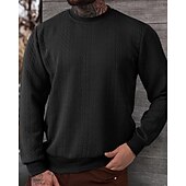 baratos Suéteres básicos-Homens Moletom Estacionar Preto Branco Cáqui Cinzento Gola Redonda Tecido Jacquard Casual Diário Desportos e Ar livre Roupa de rua Roupa de Esporte Casual Primavera Outono Roupa Moletons Moletons