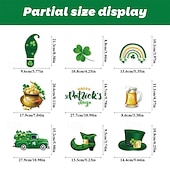  9 Sheets St. Patrick's Day Window Clings, Shamrock Leprechaun Shoe Footprints Gold Coin Static Cling Stickers, Irish Party Decor Glass Decals for Home Store