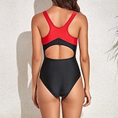 abordables Rash Guards de Una Pieza-Mujer Traje de baño Trajes de baño Una pieza Bloqueo de color Elástico Sin Mangas Bañadores Surf Playa Vocación Verano