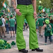  Retro Vintage 1970s Trousers Bell Bottom Pants Flared Trousers Hippie Disco Solid Color Fancy Dress Men's Halloween Carnival Party Dailywear Pride Parade Adults' All Seasons