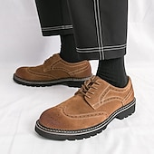 Χαμηλού Κόστους Μπρογκ παπούτσια-Ανδρικά καφέ σουέτ μπρογκ παπούτσια, άνετα και μοντέρνα, ευέλικτα υποδήματα για casual και ημιεπίσημες εκδηλώσεις