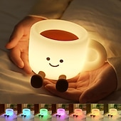 Χαμηλού Κόστους Νυχτερινά Φώτα Νηπιαγωγείου-Νυχτερινό φως για παιδιά, νυχτερινό φως usb για φλιτζάνι καφέ 7 χρωμάτων, νυχτερινό φωτιστικό σιλικόνης με δυνατότητα ρύθμισης έντασης 3 επιπέδων, φωτιστικό παιδικού δωματίου με χρονοδιακόπτη, επαναφορτιζόμενο νυχτερινό φωτιστικό για διακόσμηση, δώρο για