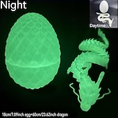 cheap Easter-Large 3D Printed Dragon with Easter Egg,Big Articulated Dragon Fidget Home Decor, Desk Pet, Christmas Birthday Gift