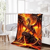 cheap Blankets &amp; Throws-Blanket Fleece Throw Blanket for Couch Dragon Gift Classic 3D Fantasy Sofa Bed Decorative Warm Blanket Home Decor
