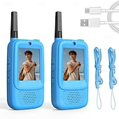 olcso Hangszórók-gyerek videós walkie-talkie-k, 2 db-os újratölthető játék kamerával &amp;képernyő, nagy hatótávolságú kétirányú rádiók fiúknak és lányoknak, szabadtéri kalandkempingjátékok, születésnapi karácsonyi