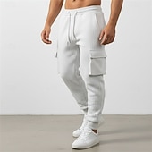 economico Carico-Per uomo Nido d'ape Pantaloni Cargo Joggers Pantaloni Pantaloni casual Multi-tasche Polsino elastico Semplice Comodità Lunghezza intera Casuale Quotidiano All'aperto Vacanza Moda Nero Bianco