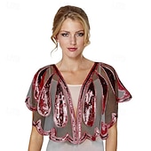 Χαμηλού Κόστους σάλι κάπας-Μπλέιζερ Γκατσμπυ 1920s Σατέν Κάλυμμα Γυναικείο Σαφράν Ράψιμο Σαφράς Με Παγιέτες Για Πάρτι Γάμου Καλεσμένη Άνοιξη Καλοκαίρι Φθινόπωρο ντύσου εντυπωσιακά